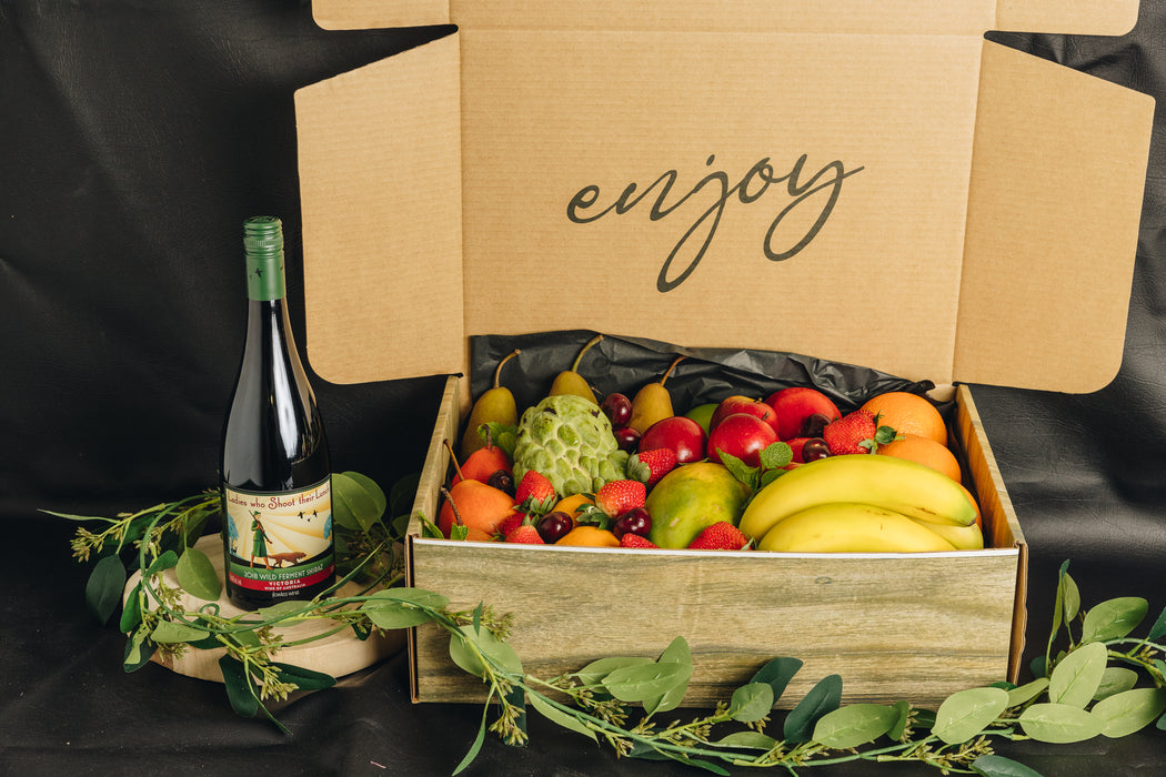 Seasonal Fruit and Flowles Ladies Who Shoot Their Lunch Shiraz - Central Coast Hampers and Gifts