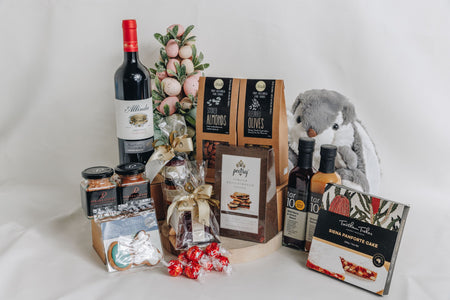 gourmet easter hamper with wine