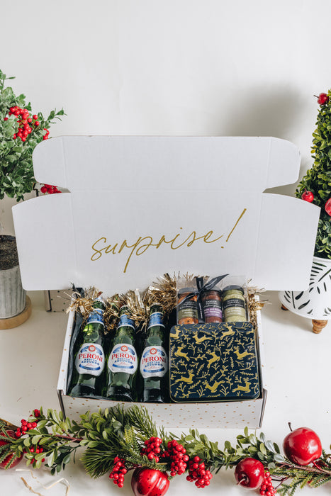 Peroni and Random Harvest gift hamper