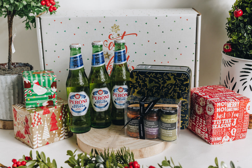 Peroni and Random Harvest gift hamper