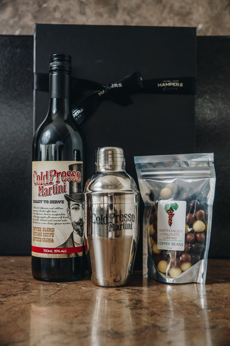 Steinbok "ColdPresso Martini" - Coffee Liqueur, shaker & choc coated coffee beans - Central Coast Hampers and Gifts